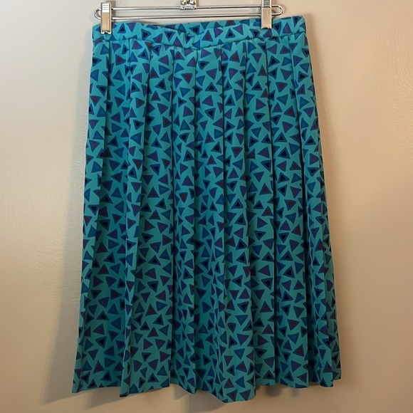 Pendleton Vintage 80's Blue Geometric Print Skirt Size 12 - Picture 2 of 8